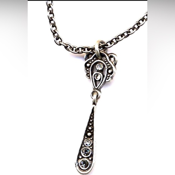 CHRISTIAN DIOR SIGNED GUNMETAL NECKLACE - Picture 3 of 12